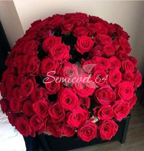 Рубиновое сияние, 101 роза красная