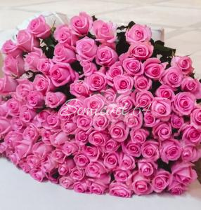 Розовая мечта, 101 роза розовая